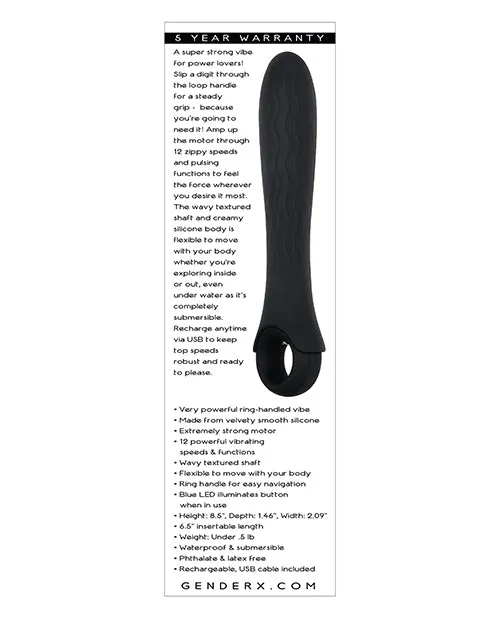 Gender X Anal Gender X Powerhouse Rechargeable Silicone Vibrator Black