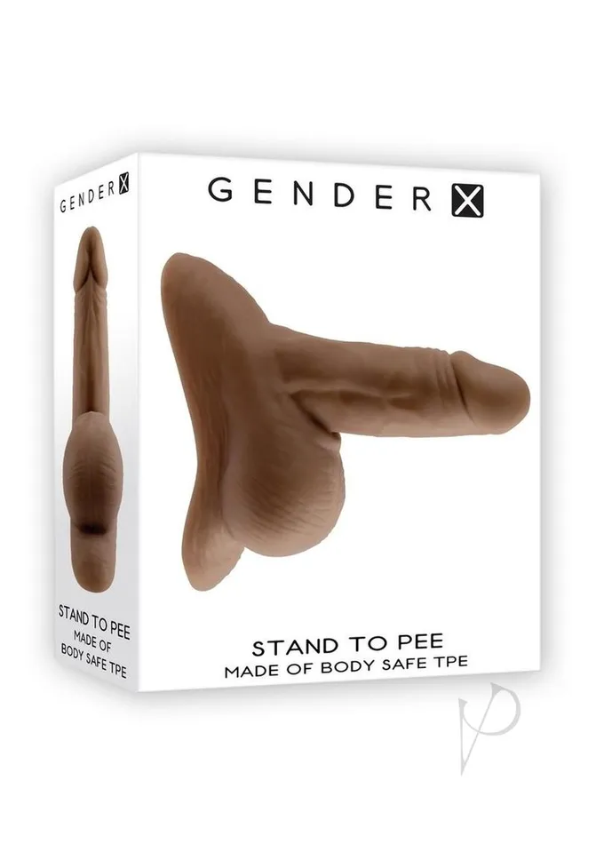 Gender X Dildos Gender X TPE Stand to Pee Hollow Dong Chocolate