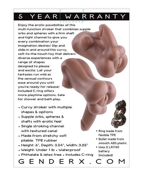 Gender X Male Sex Toys Gender X The Complete Package Full Body Textured Stroker Chocolate
