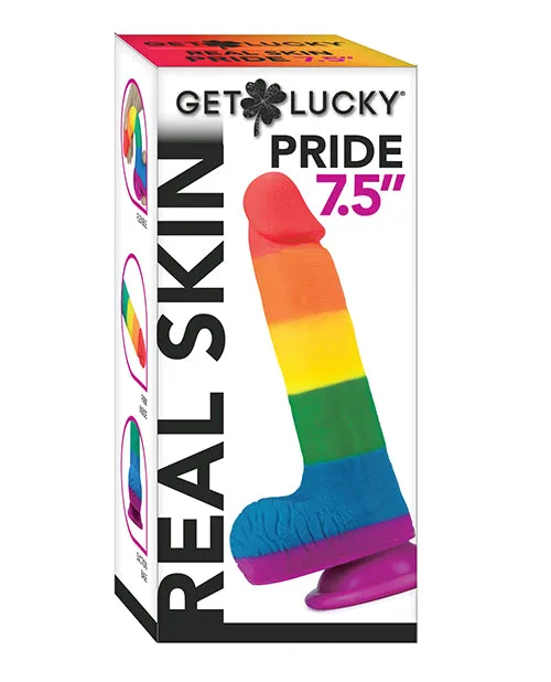 Get Lucky 75 Real Skin Series Pride Rainbow Get Lucky Dildos