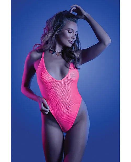 Glow Electric Haze Teddy Neon Pink ML Glow By Fantasy Lingerie Vibrators