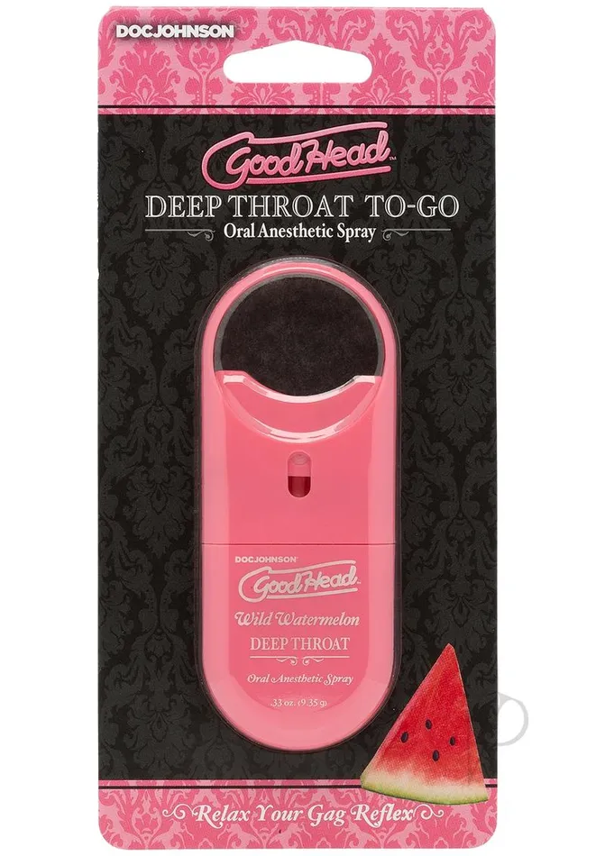 Good Head Anal GoodHead Deep Throat ToGo Oral Anesthetic Spray Wild Watermelon 33oz Good Head Anal GoodHead Deep Throat ToGo Oral Anesthetic Spray Wild Watermelon 33oz