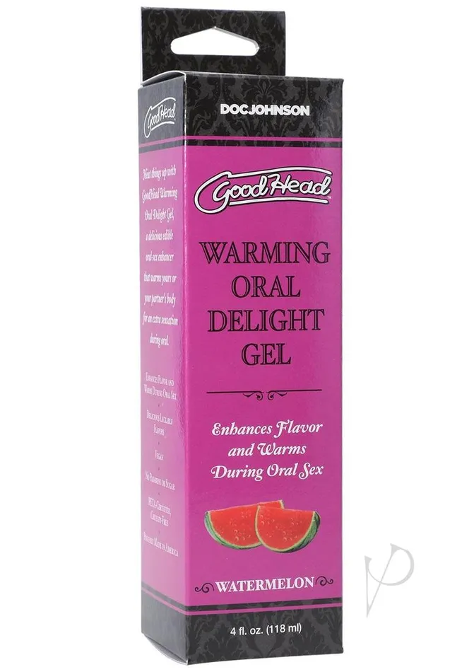GoodHead Warming Head Oral Delight Gel Flavored Watermelon 4oz Good Head Enhancers