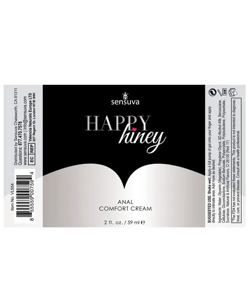 Happy Hiney Anal Sensuva Happy Hiney Anal Comfort Cream 2oz