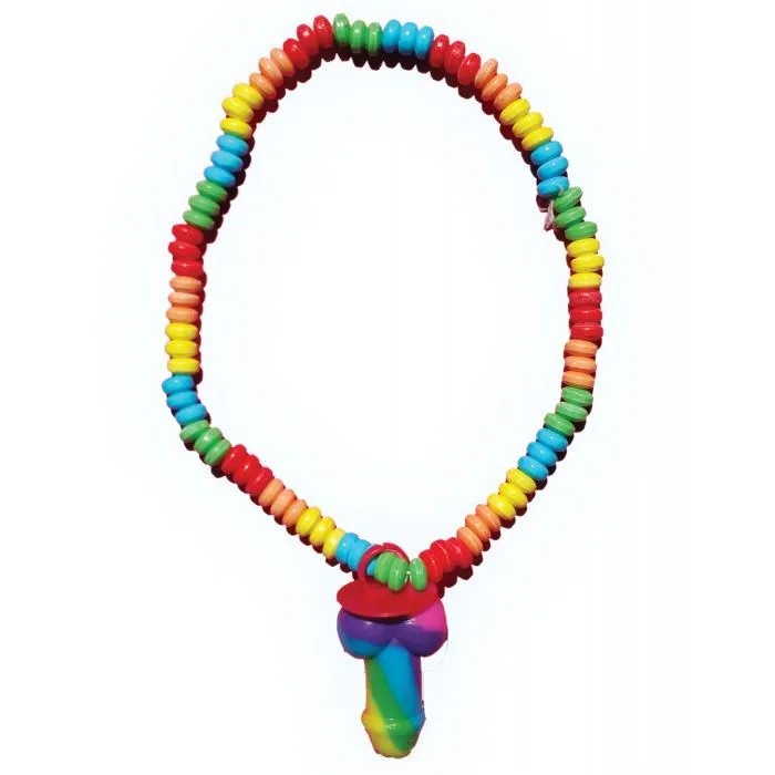 Hott Dildos Rainbow Stretchy Cock Candy Necklace