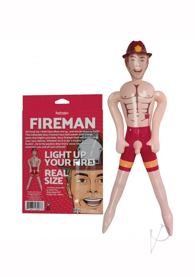 Hott Products Fireman BlowUp Doll 55ft Vanilla Male Sex Toys