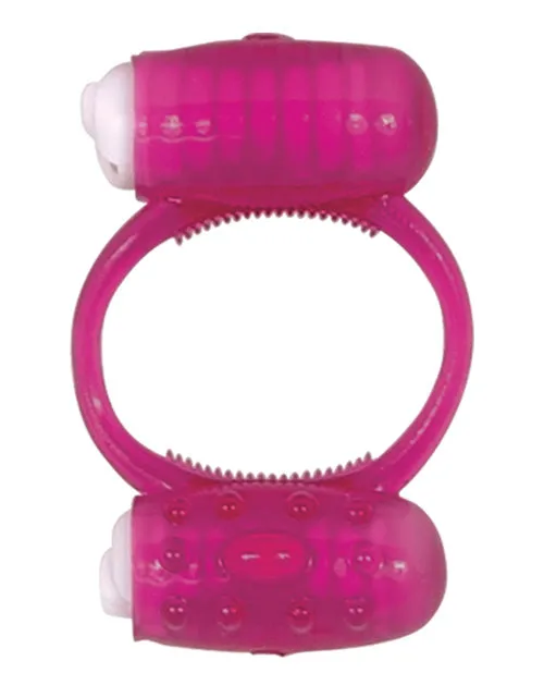 Humm Dinger Double Dinger Dual Vibrating Cock Ring Magenta Hott Products Couples
