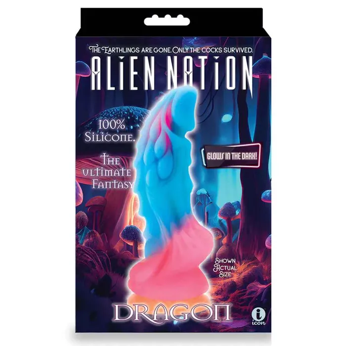 Icon Brands Alien Nation Glow Dragon Dildo Dildos