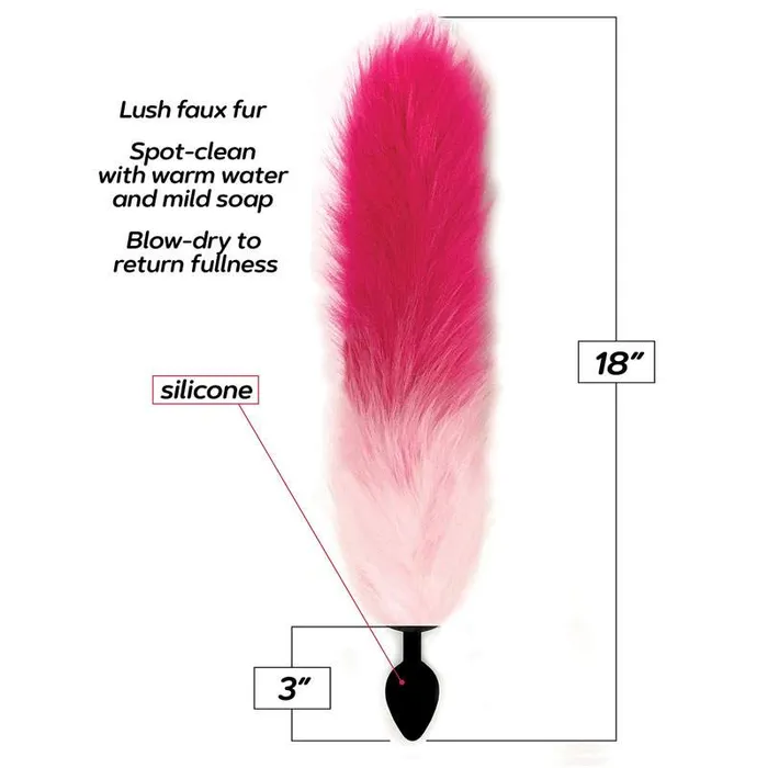 Icon Brands Anal Foxy Fox Tail Silicone Pink Butt Plug