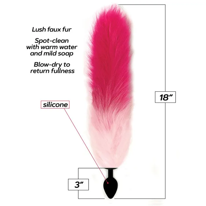 Icon Brands Anal Foxy Fox Tail Silicone Pink Butt Plug