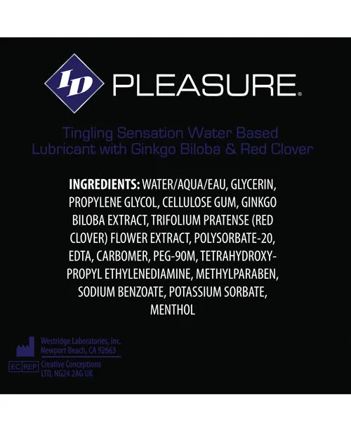 ID Pleasure Water Based Tingling Lubricant 85oz Pleasure Lubricants