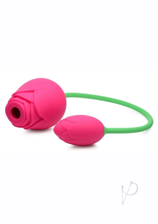 Inmi Bloomgasm Rose Duet 15x Silicone Rechargeable Vibrating and Sucking Clit Stimulator Pink Bloomgasm Vibrators