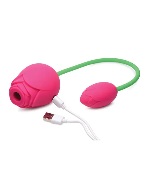 Inmi Bloomgasm Rose Duet 15x Silicone Rechargeable Vibrating and Sucking Clit Stimulator Pink Bloomgasm Vibrators