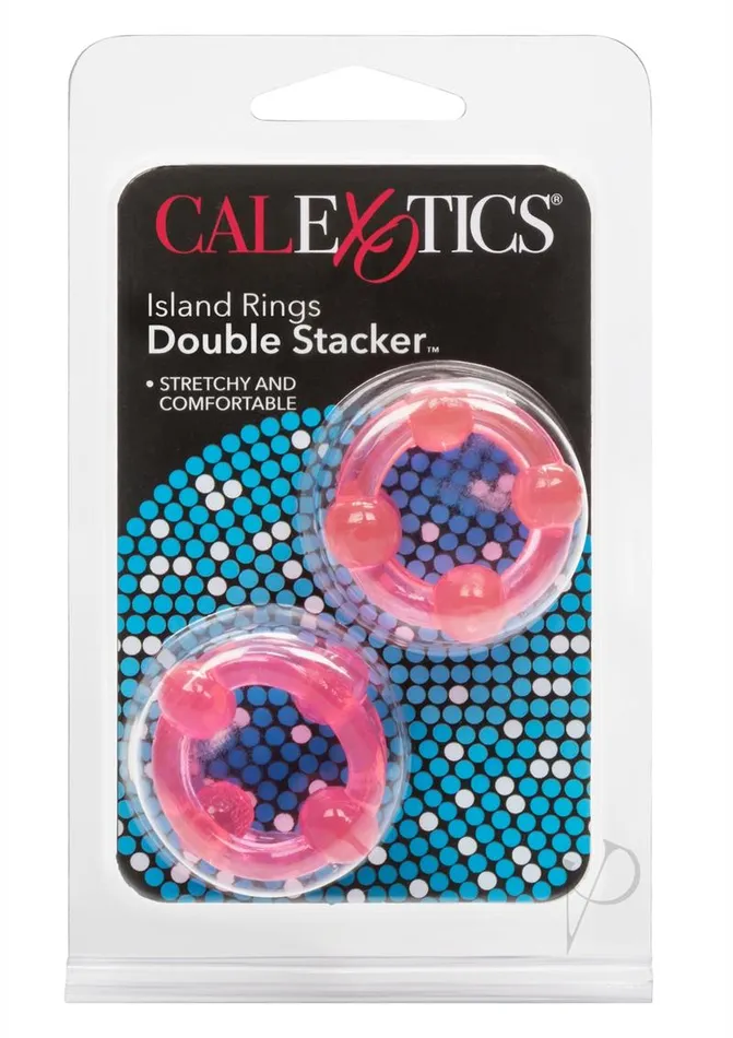 Island Rings Double Stacker Cock Rings 2 piece set Pink Rings Dildos