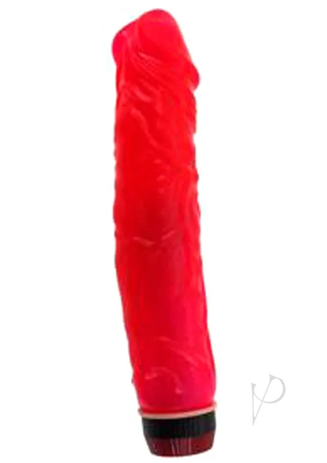 Jelly Caribbean Number 9 Vibrator 9in Red Jelly Caribbean Vibrators
