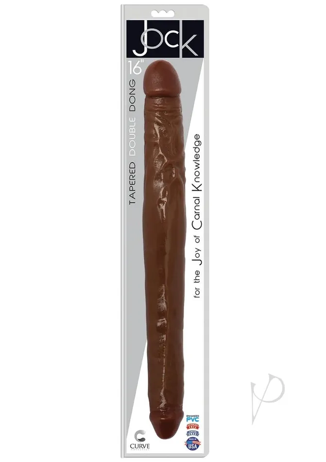 Jock Tapered Double Dildo 16in Chocolate Jock Dildos