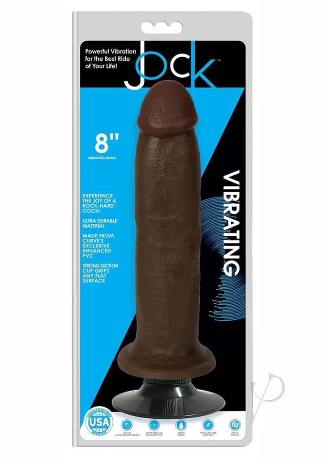 JOCK Vibrating Dildo 8in Chocolate Jock Vibrators