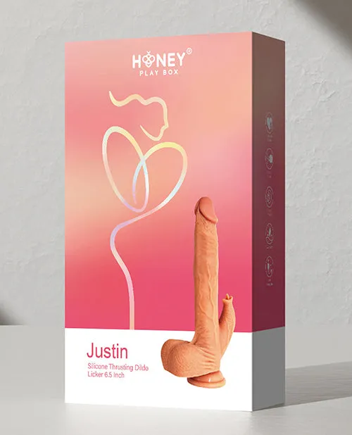 Justin 65 Silicone Thrusting Dildo Licker Honey Play Box Female Sex Toys Justin 65 Silicone Thrusting Dildo Licker Honey Play Box Female Sex Toys