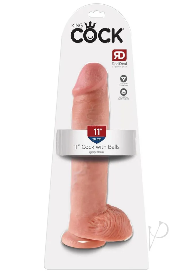 King Cock Dildos King Cock Dildo with Balls 11in Vanilla