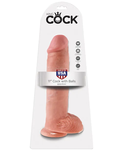 King Cock Dildos King Cock Dildo with Balls 11in Vanilla