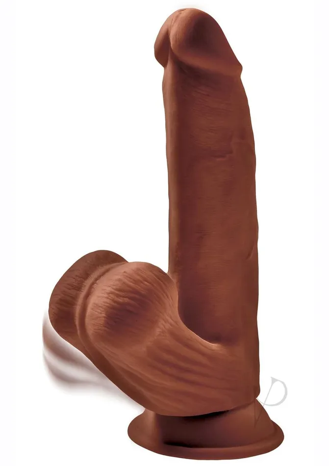 King Cock Dildos King Cock Plus Triple Density Dildo with Swinging Balls 8in Chocolate