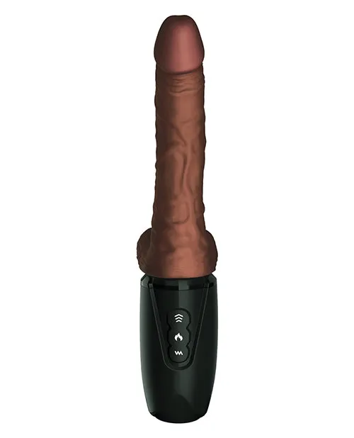 King Cock King Cock Plus Rechargeable Thrusting Dildo with Balls 75in Chocolate Female Sex Toys