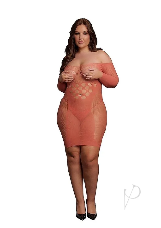 Le Desir Female Sex Toys Le Desir Long Sleeved Net Mini Dress Queen Sunset Glow Orange Le Desir Female Sex Toys Le Desir Long Sleeved Net Mini Dress Queen Sunset Glow Orange