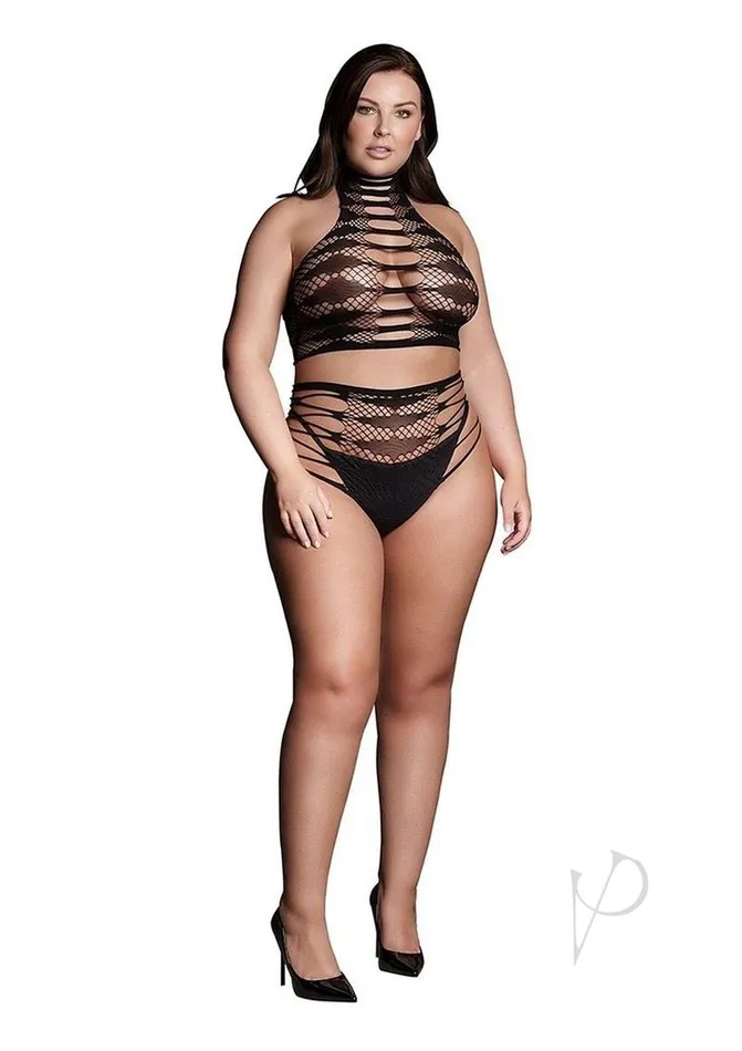 Le Desir Female Sex Toys Le Desir Shade Carpo XLVI Two Piece with Turtleneck Crop Top and Panty Queen Black Le Desir Female Sex Toys Le Desir Shade Carpo XLVI Two Piece with Turtleneck Crop Top and Panty Queen Black