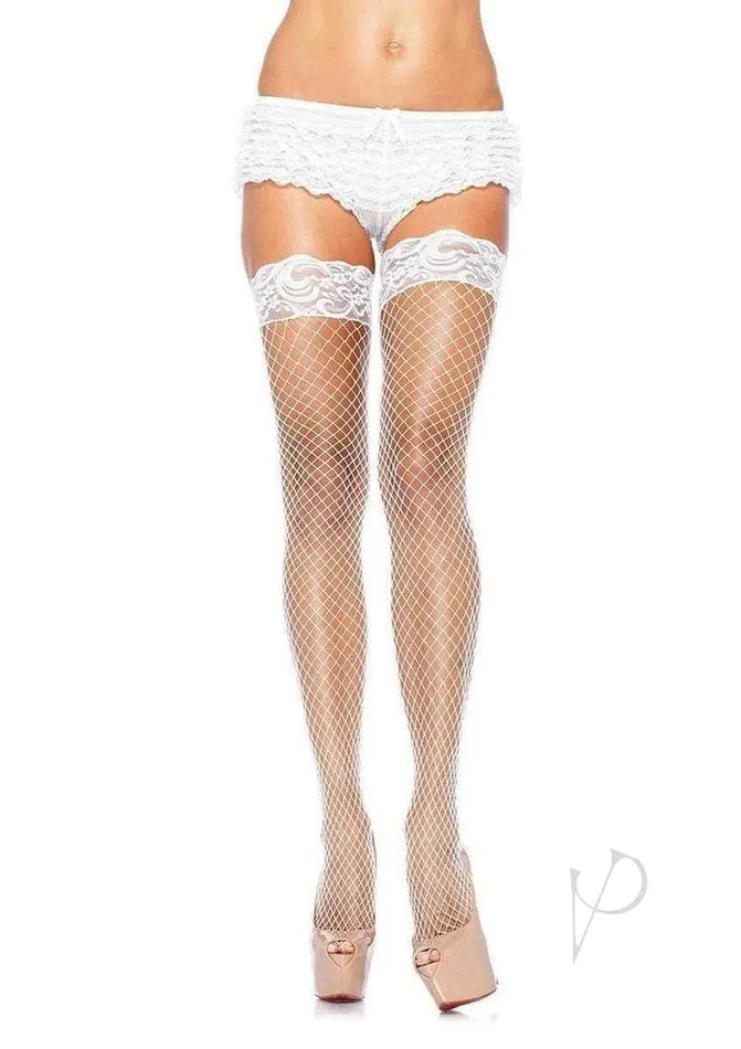 Leg Avenue Female Sex Toys Leg Avenue Spandex Industrial Net Thigh Highs with Stay Up Silicone Lace Top OS White Leg Avenue Female Sex Toys Leg Avenue Spandex Industrial Net Thigh Highs with Stay Up Silicone Lace Top OS White