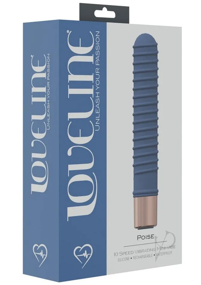 Loveline Female Sex Toys LoveLine Poise Silicone Rechargeable 10 Speed MiniVibrator Blue Loveline Female Sex Toys LoveLine Poise Silicone Rechargeable 10 Speed MiniVibrator Blue