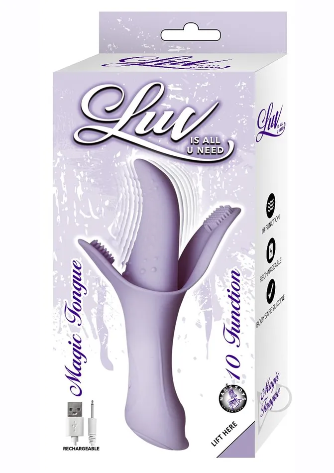 Luv Magic Tongue Silicone Rechargeable Clitoral Stimulator Lavender Luv Female Sex Toys Luv Magic Tongue Silicone Rechargeable Clitoral Stimulator Lavender Luv Female Sex Toys