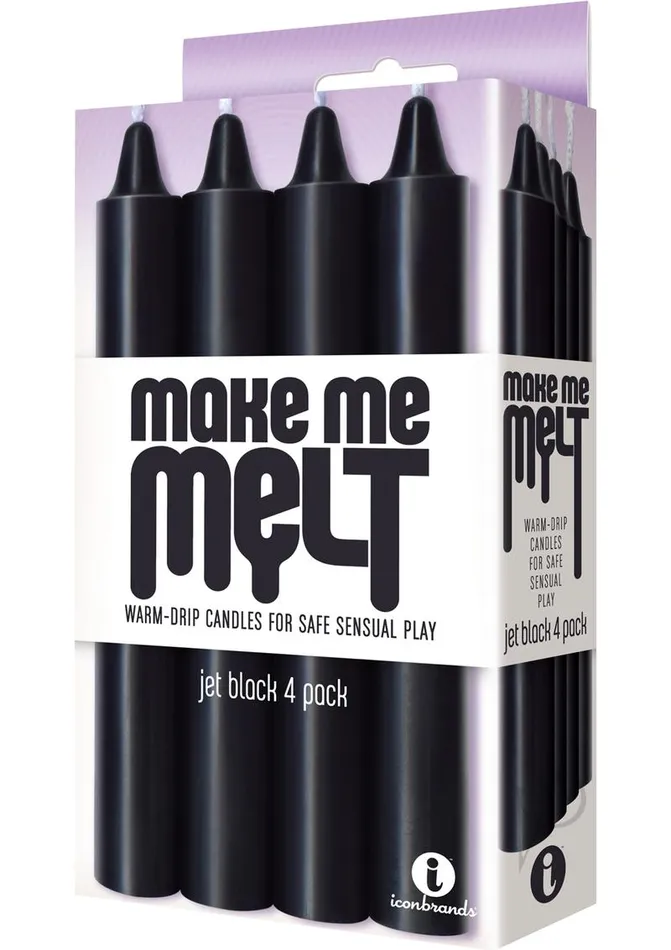 Make Me Melt Anal Make Me Melt WarmDrip Candles 4 Pack Jet Black