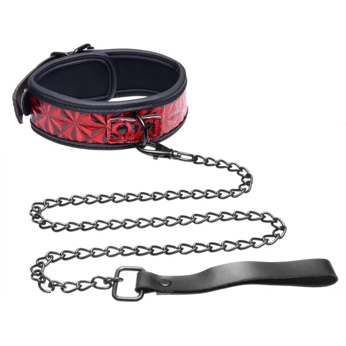 Male Sex Toys Crimson Tied Collar with Leash Master Series