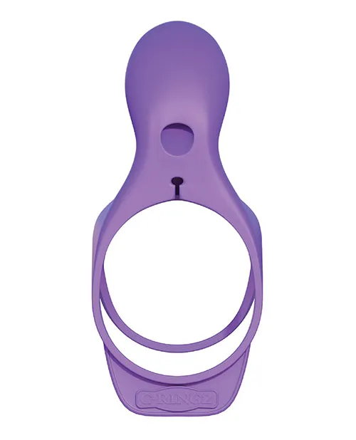Male Sex Toys Fantasy CRingz Ultimate Silicone Couples Cage Cock Ring with Wired Remote Control Purple Fantasy C Ringz