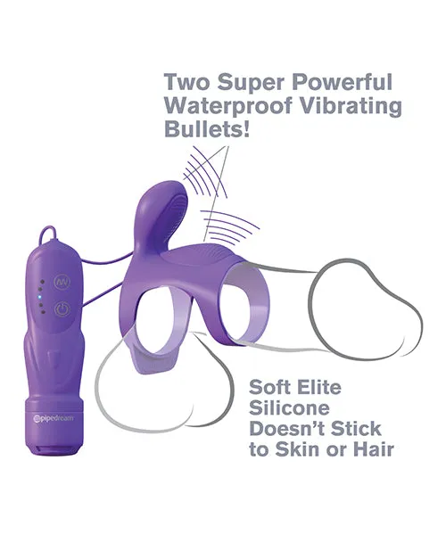 Male Sex Toys Fantasy CRingz Ultimate Silicone Couples Cage Cock Ring with Wired Remote Control Purple Fantasy C Ringz