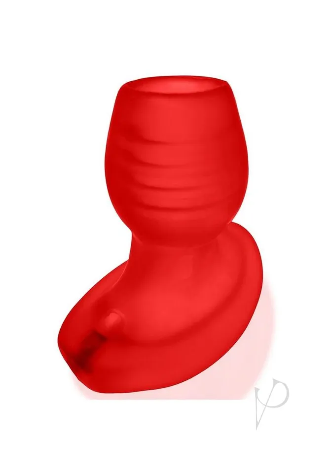 Male Sex Toys Glowhole 2 Hollow Buttplug with LED Insert Large Red Morph Oxballs
