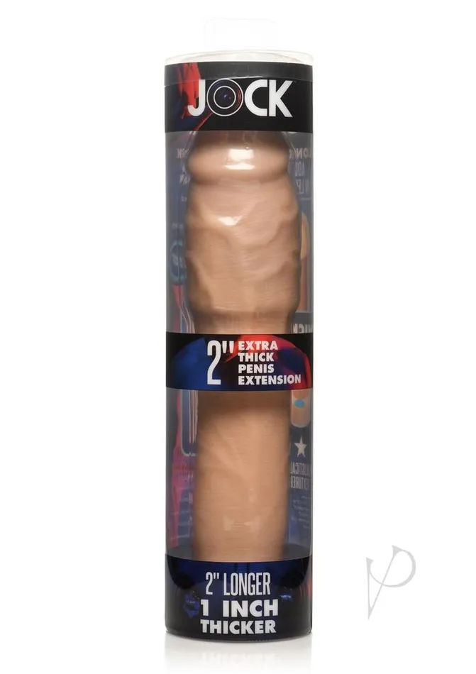Male Sex Toys JOCK Extra Thick Penis Extension Sleeve 2in Vanilla Jock