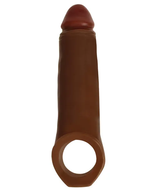 Male Sex Toys Jock Jock Realistic Penis Enhancer with Ball Strap 2in Chocolate