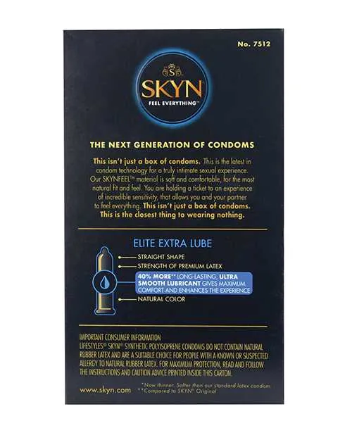 Male Sex Toys Lifestyles Lifestyles SKYN Elite Extra Lubricated Condoms Box of 12 Male Sex Toys Lifestyles Lifestyles SKYN Elite Extra Lubricated Condoms Box of 12
