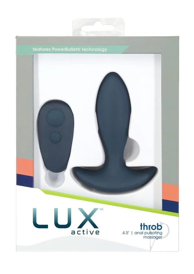 Male Sex Toys Lux Active LUX Active Throb Silicone Rechargeable Anal Plug with Remote Control 45in Blue Male Sex Toys Lux Active LUX Active Throb Silicone Rechargeable Anal Plug with Remote Control 45in Blue