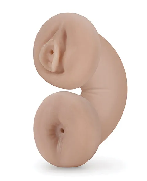 Male Sex Toys M for Men Soft and Wet Double Trouble Glow In The Dark Masturbator TurquoiseVanilla M For Men