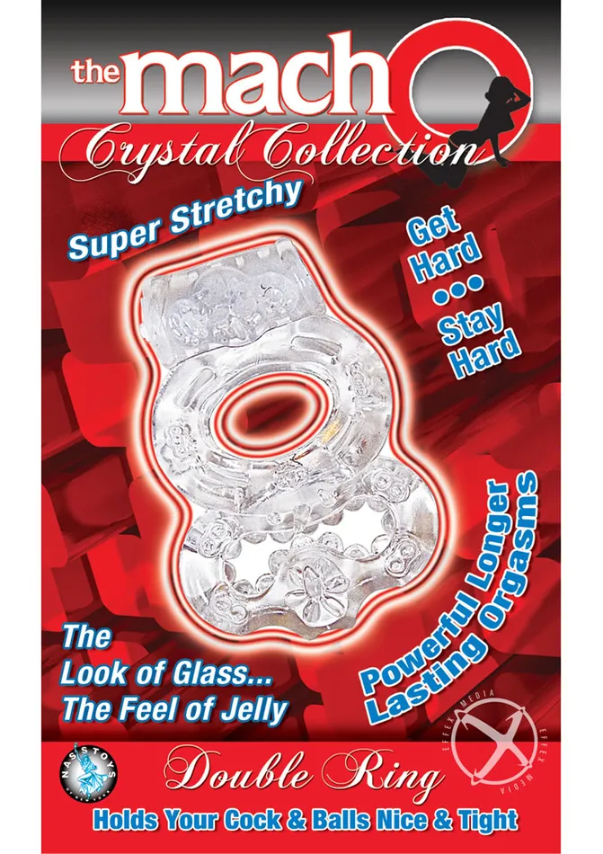 Male Sex Toys Macho The MachO Crystal Collection Double Ring Vibrating Cock Ring Clear Male Sex Toys Macho The MachO Crystal Collection Double Ring Vibrating Cock Ring Clear