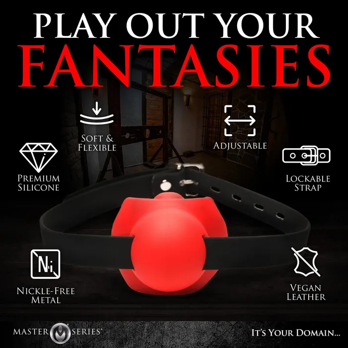 Male Sex Toys Master Series Gag Order Extreme Silicone Ball Gag