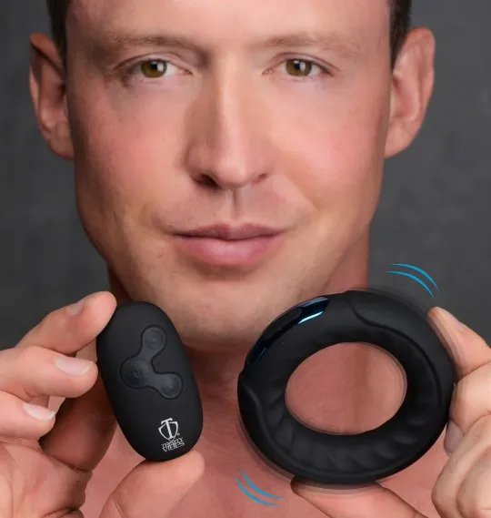 Male Sex Toys Remote Control 7X Silicone Cock Ring Trinity Men