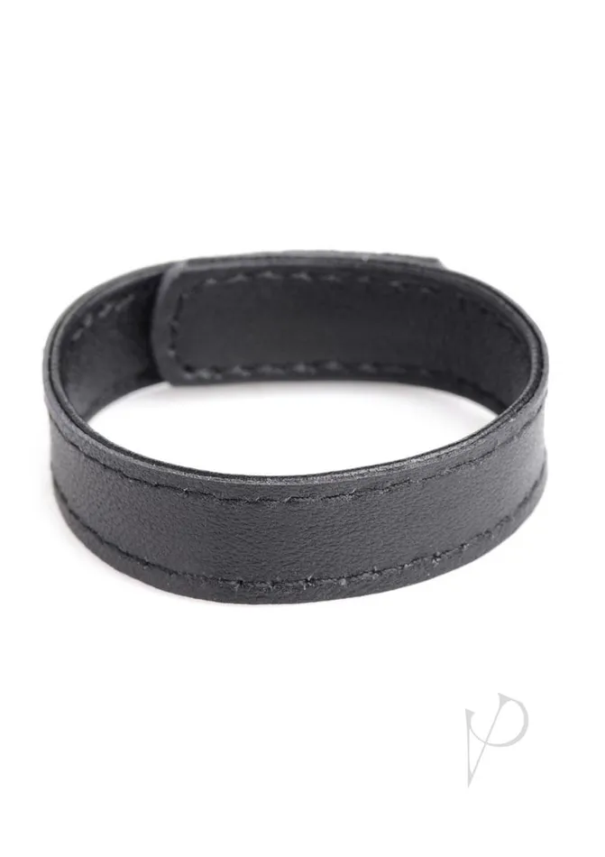 Male Sex Toys Strict Leather Cock Gear Velcro Leather Cock Ring Black
