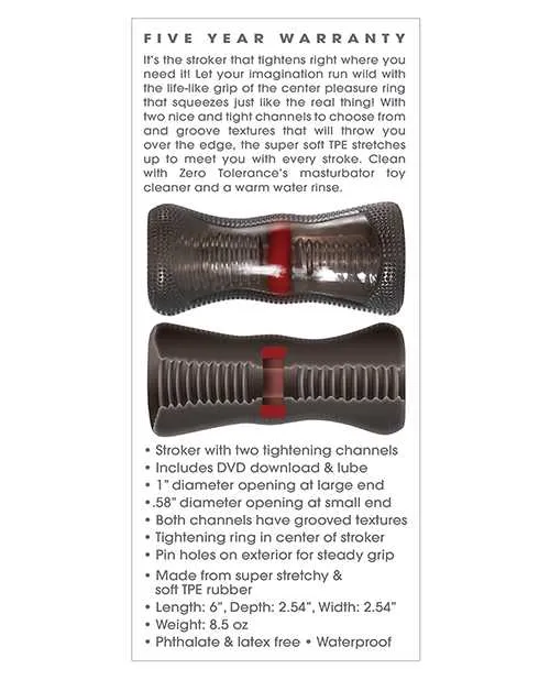 Male Sex Toys Zero Tolerance Zero Tolerance The Vortex Textured Stroker with DVD Download Smoke and Red