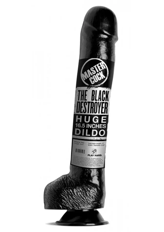 Master Cock Dildos Master Cock The Black Destroyer Huge 17in Dildo Black