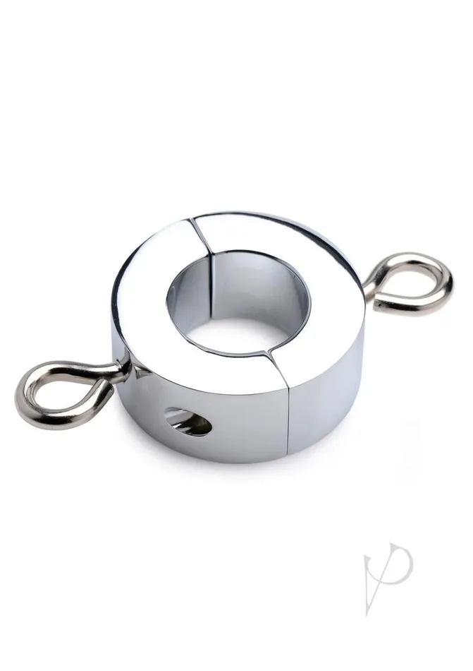 Master Series Ball Trap Metal Ball Stretcher Lock with Key Master Series Male Sex Toys