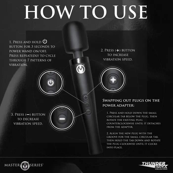Master Series Female Sex Toys Thunderstick Pro Silicone Wand Massager