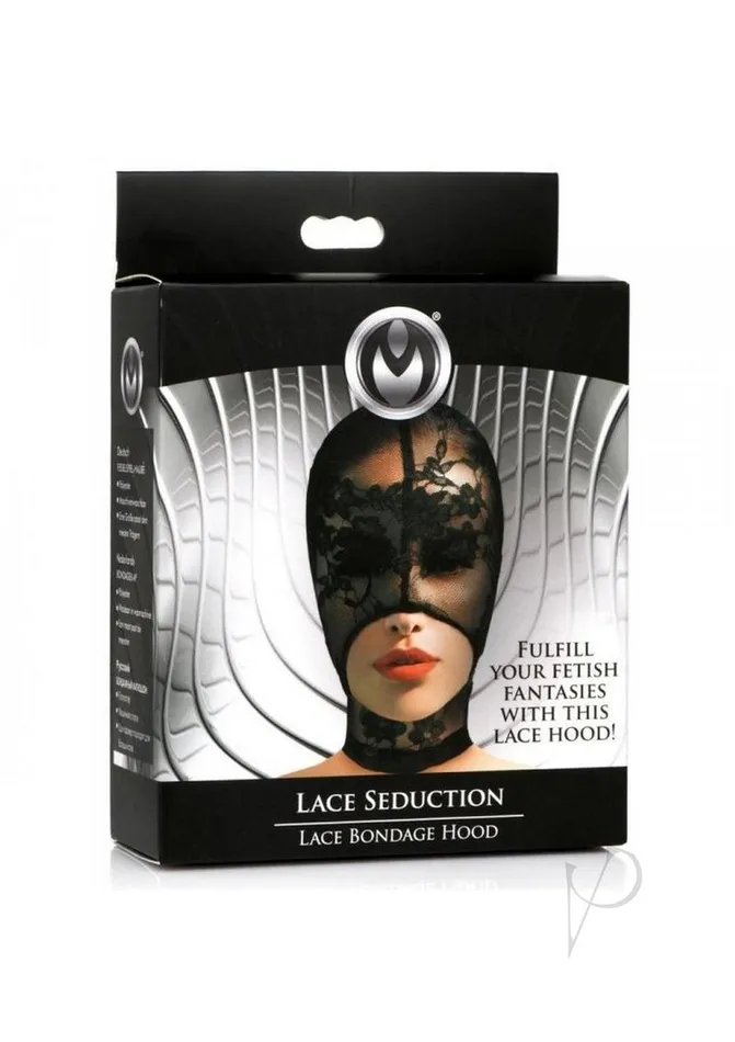 Master Series Lace Seduction Lace Bondage Hood Black Master Series Couples